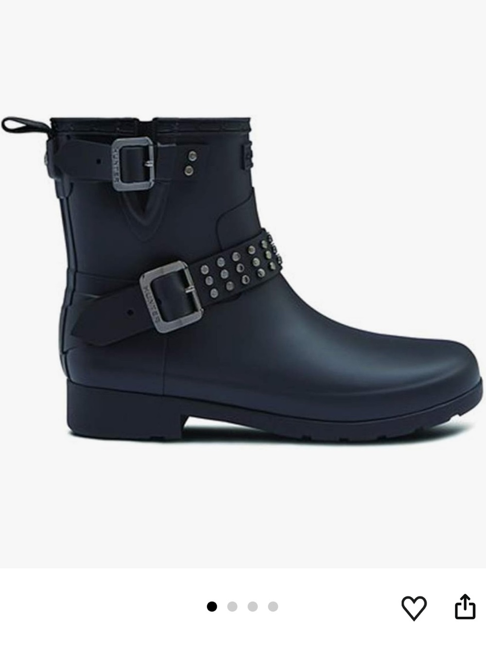 Navy blue Hunter Women’s Stud Biker Rain Boots size 7